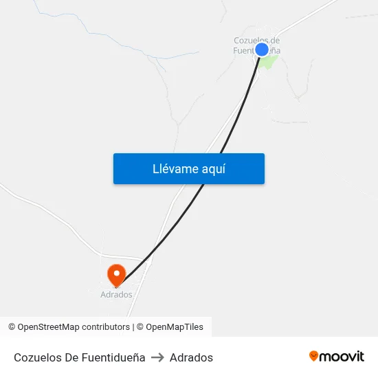 Cozuelos De Fuentidueña to Adrados map
