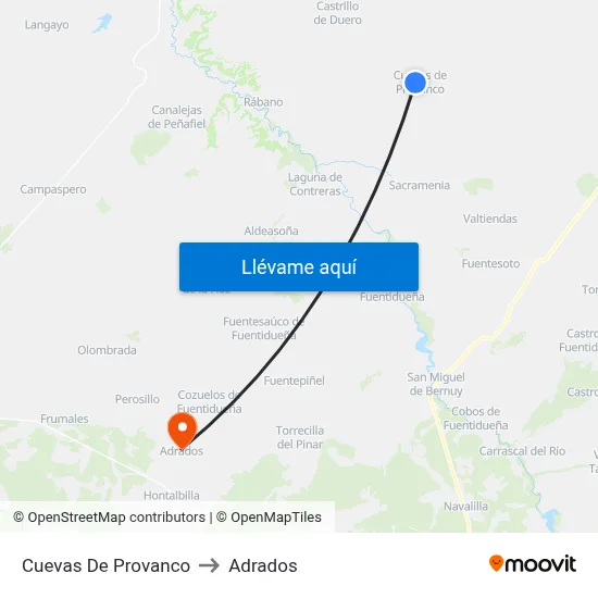 Cuevas De Provanco to Adrados map