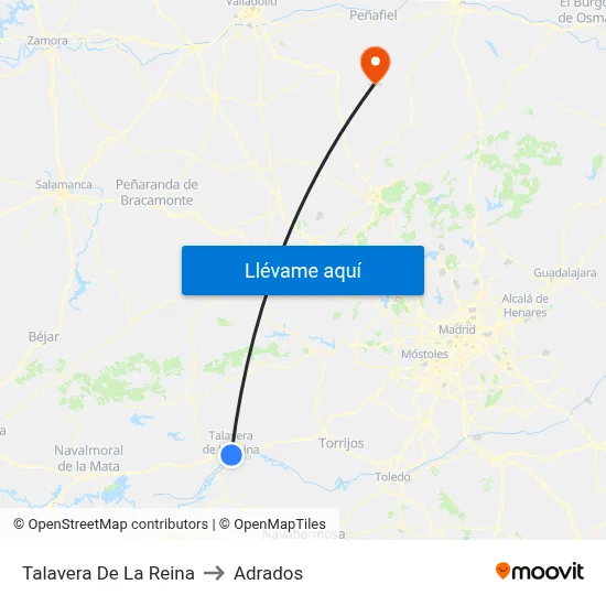 Talavera De La Reina to Adrados map