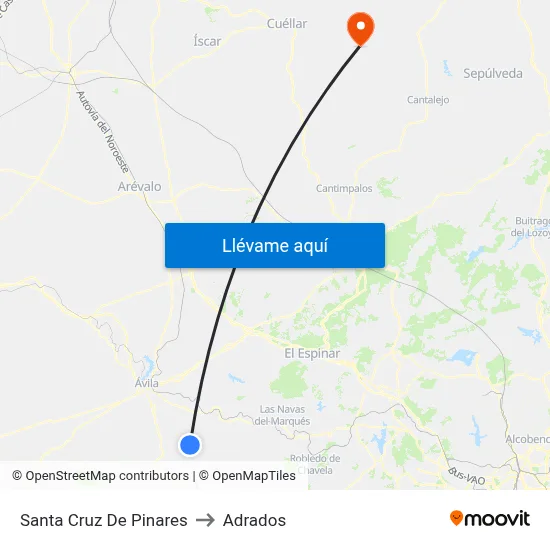 Santa Cruz De Pinares to Adrados map