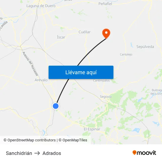 Sanchidrián to Adrados map
