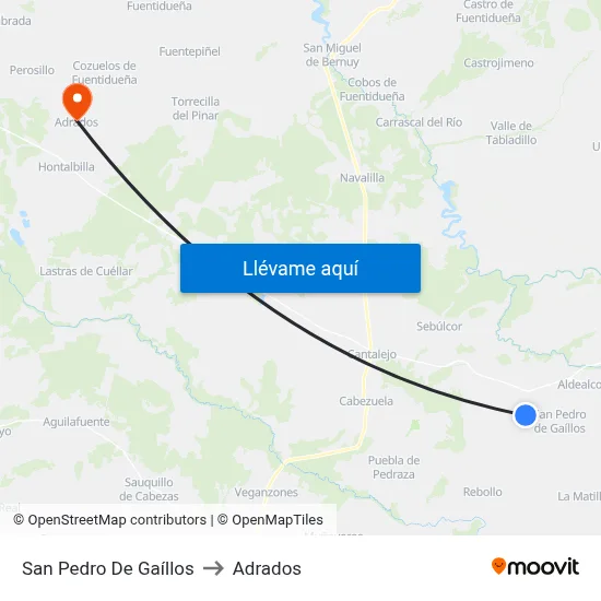 San Pedro De Gaíllos to Adrados map