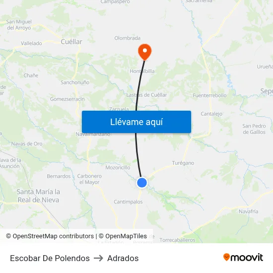 Escobar De Polendos to Adrados map