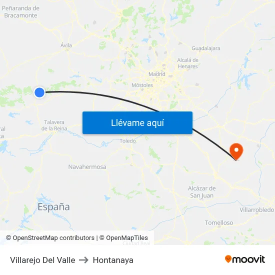 Villarejo Del Valle to Hontanaya map