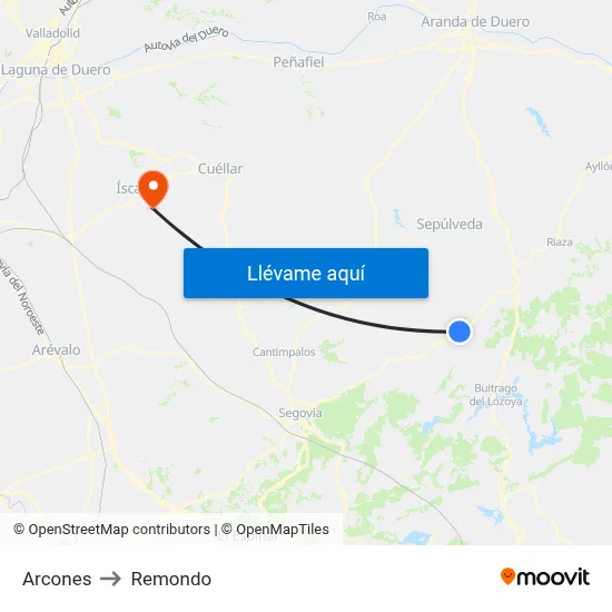 Arcones to Remondo map