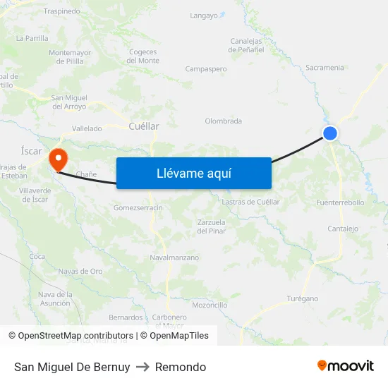 San Miguel De Bernuy to Remondo map