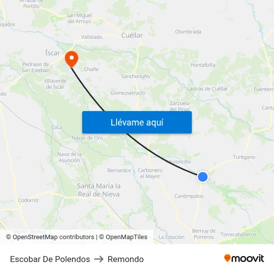 Escobar De Polendos to Remondo map