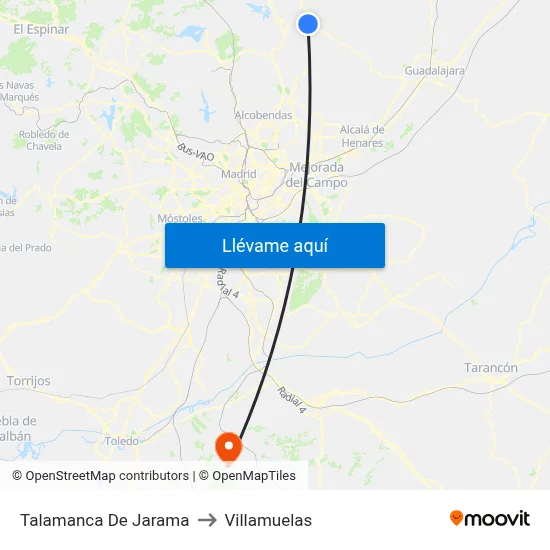 Talamanca De Jarama to Villamuelas map