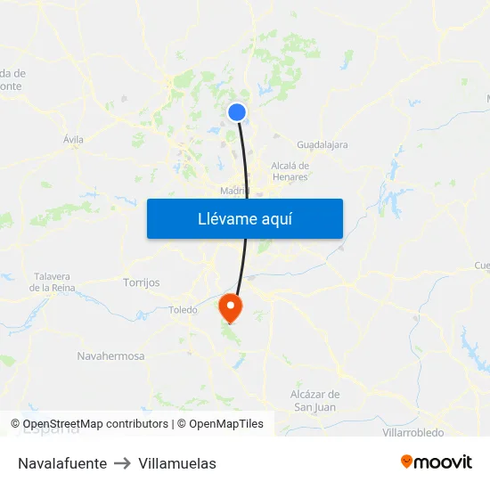 Navalafuente to Villamuelas map