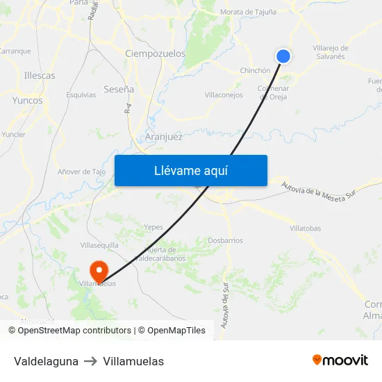 Valdelaguna to Villamuelas map
