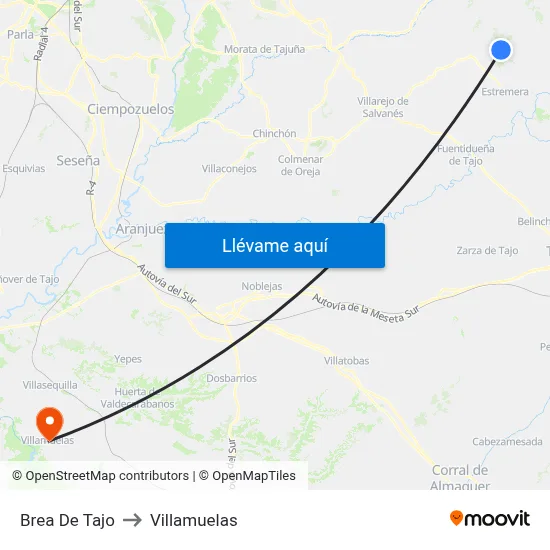 Brea De Tajo to Villamuelas map