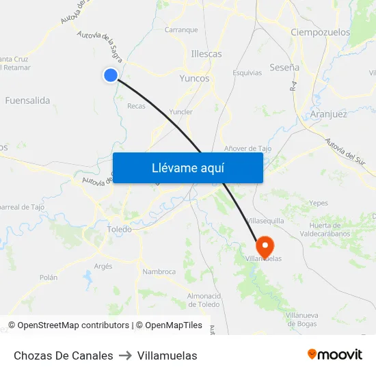 Chozas De Canales to Villamuelas map