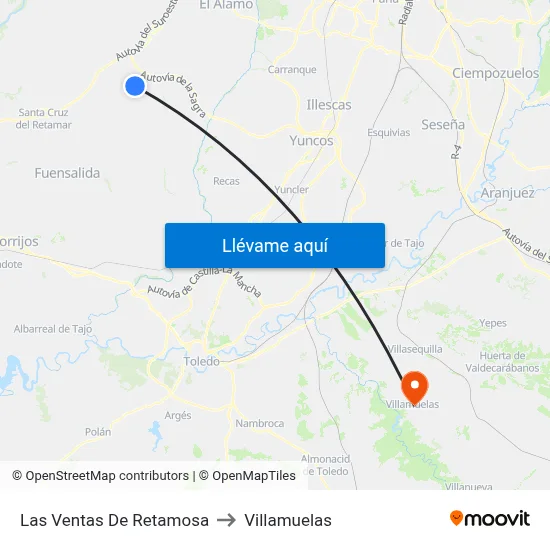 Las Ventas De Retamosa to Villamuelas map