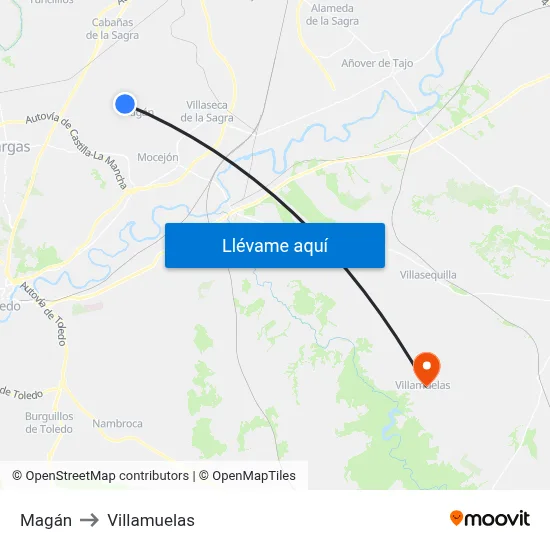 Magán to Villamuelas map