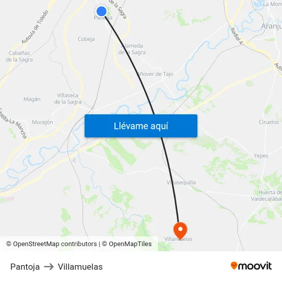 Pantoja to Villamuelas map