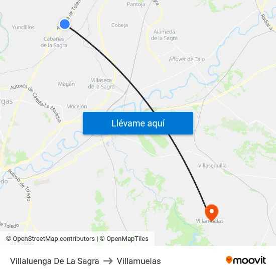 Villaluenga De La Sagra to Villamuelas map