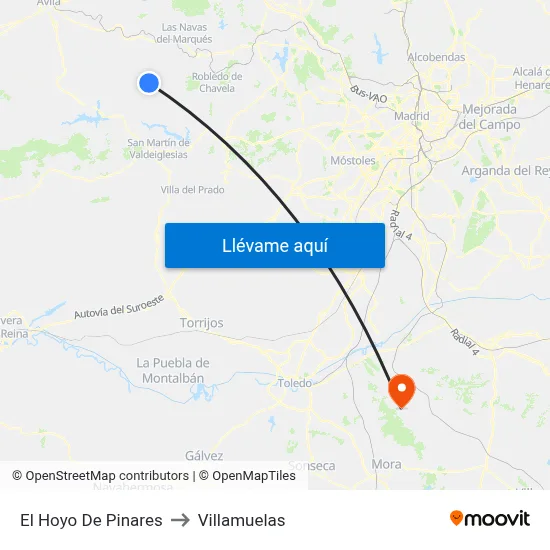El Hoyo De Pinares to Villamuelas map
