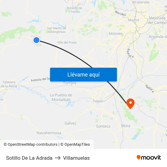 Sotillo De La Adrada to Villamuelas map