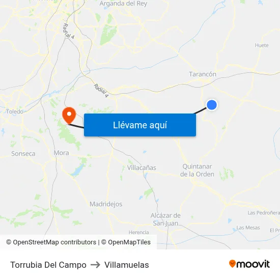 Torrubia Del Campo to Villamuelas map