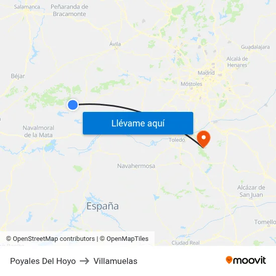 Poyales Del Hoyo to Villamuelas map