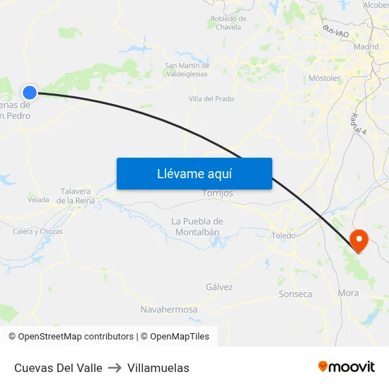 Cuevas Del Valle to Villamuelas map