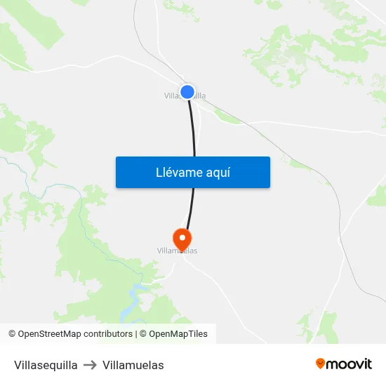 Villasequilla to Villamuelas map