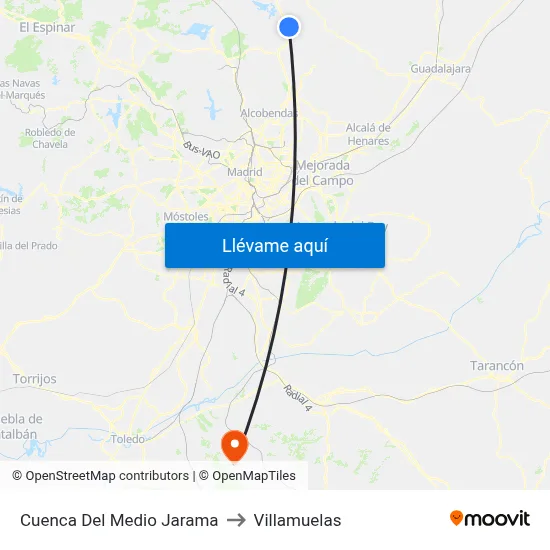 Cuenca Del Medio Jarama to Villamuelas map