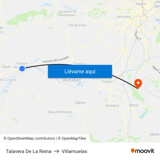 Talavera De La Reina to Villamuelas map