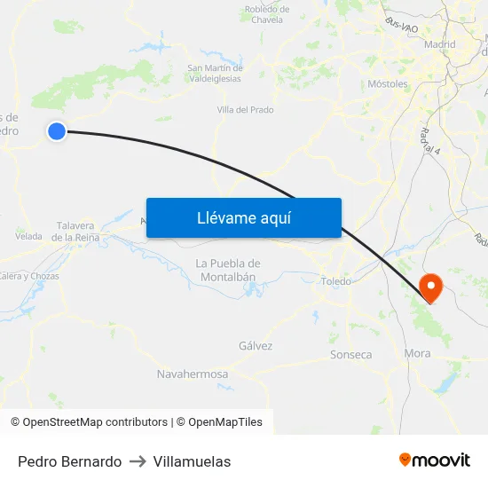 Pedro Bernardo to Villamuelas map