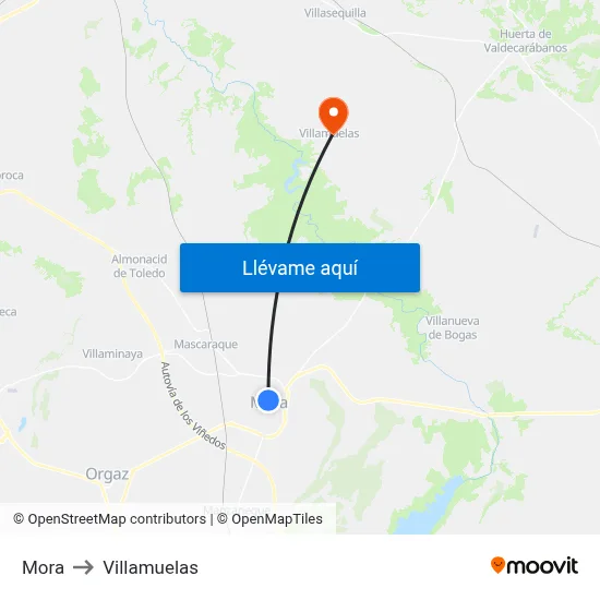Mora to Villamuelas map