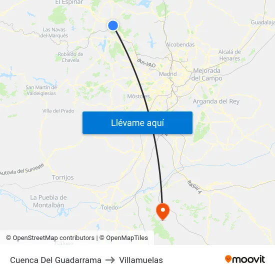 Cuenca Del Guadarrama to Villamuelas map