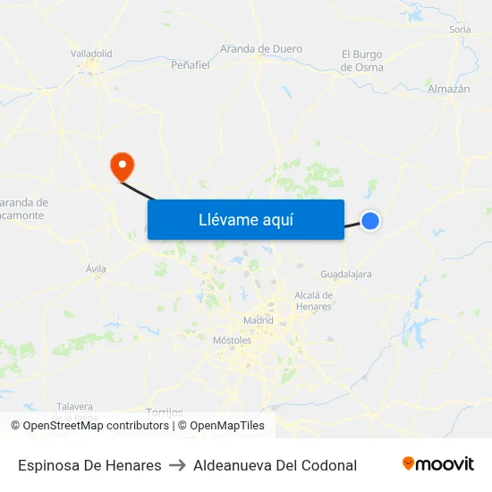 Espinosa De Henares to Aldeanueva Del Codonal map