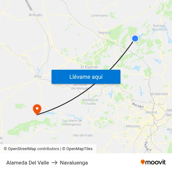 Alameda Del Valle to Navaluenga map