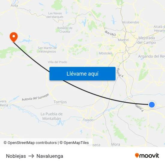 Noblejas to Navaluenga map