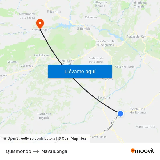 Quismondo to Navaluenga map