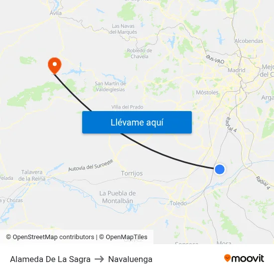 Alameda De La Sagra to Navaluenga map