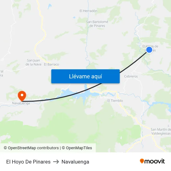 El Hoyo De Pinares to Navaluenga map
