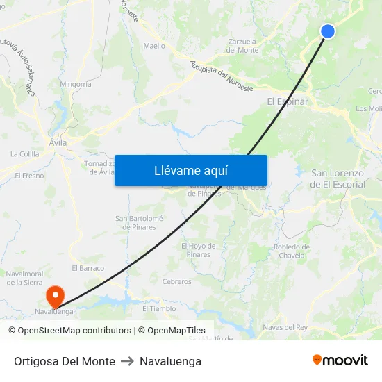 Ortigosa Del Monte to Navaluenga map