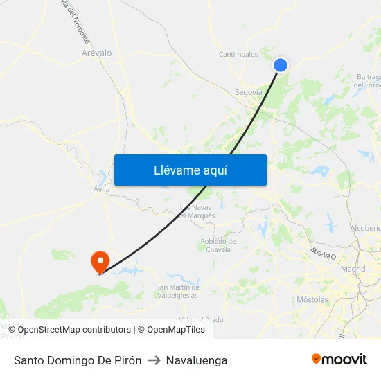 Santo Domingo De Pirón to Navaluenga map