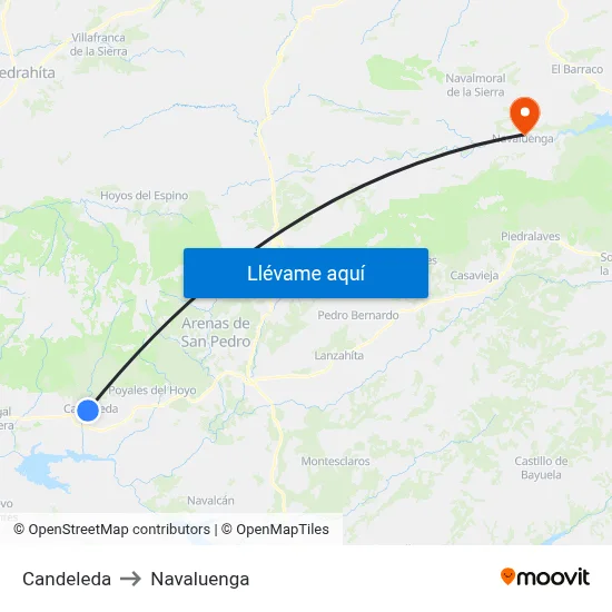 Candeleda to Navaluenga map