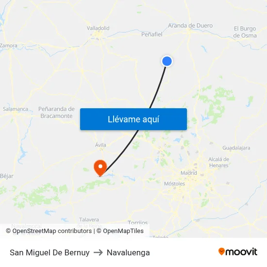 San Miguel De Bernuy to Navaluenga map