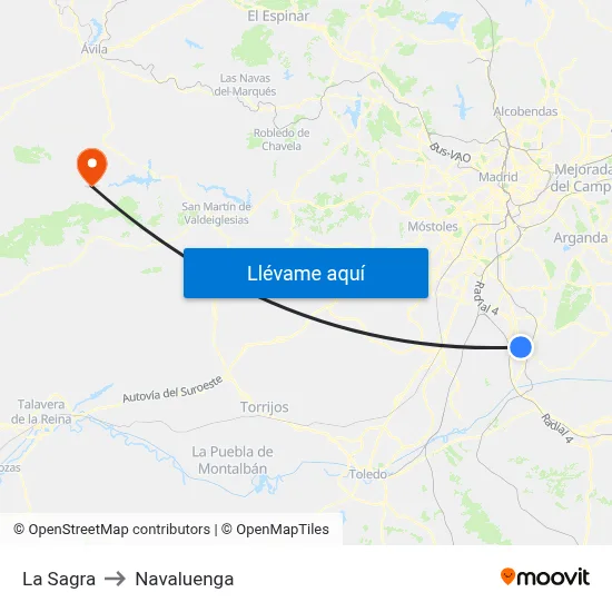 La Sagra to Navaluenga map