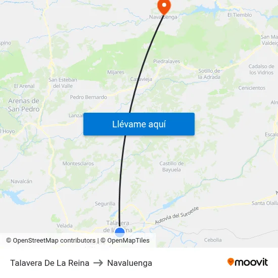 Talavera De La Reina to Navaluenga map