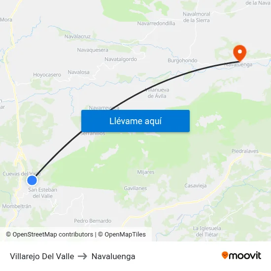 Villarejo Del Valle to Navaluenga map