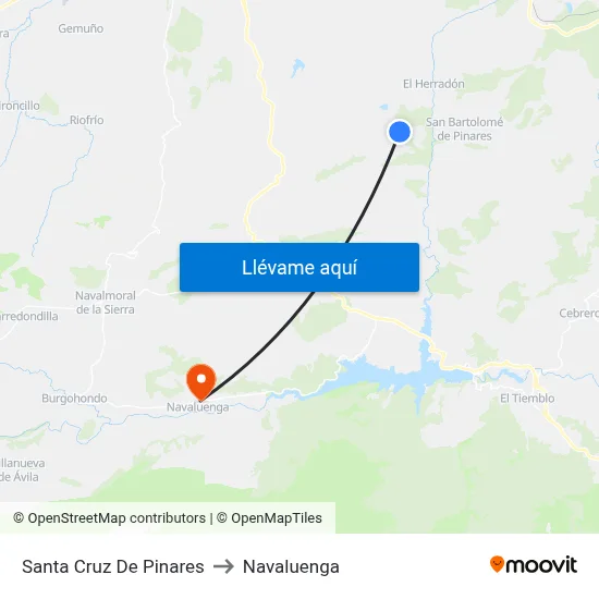 Santa Cruz De Pinares to Navaluenga map
