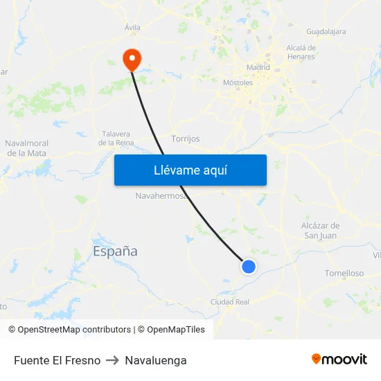 Fuente El Fresno to Navaluenga map
