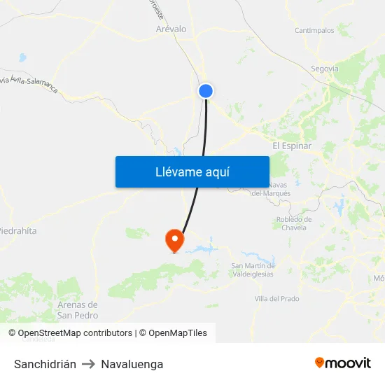 Sanchidrián to Navaluenga map