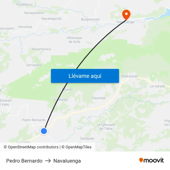 Pedro Bernardo to Navaluenga map