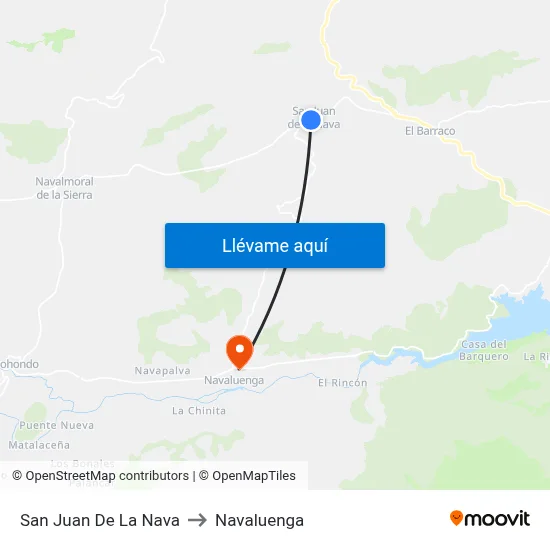 San Juan De La Nava to Navaluenga map