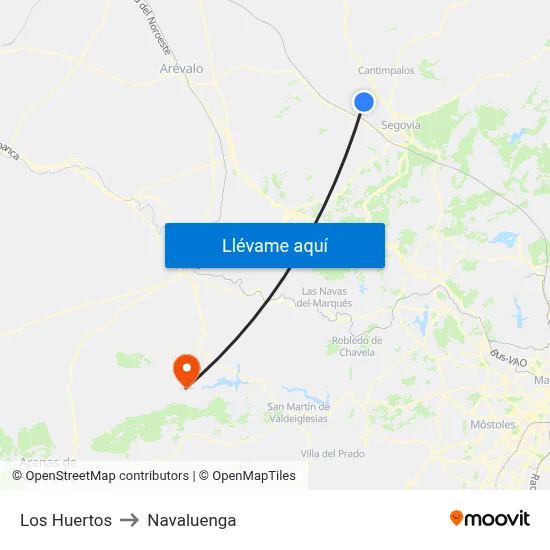 Los Huertos to Navaluenga map